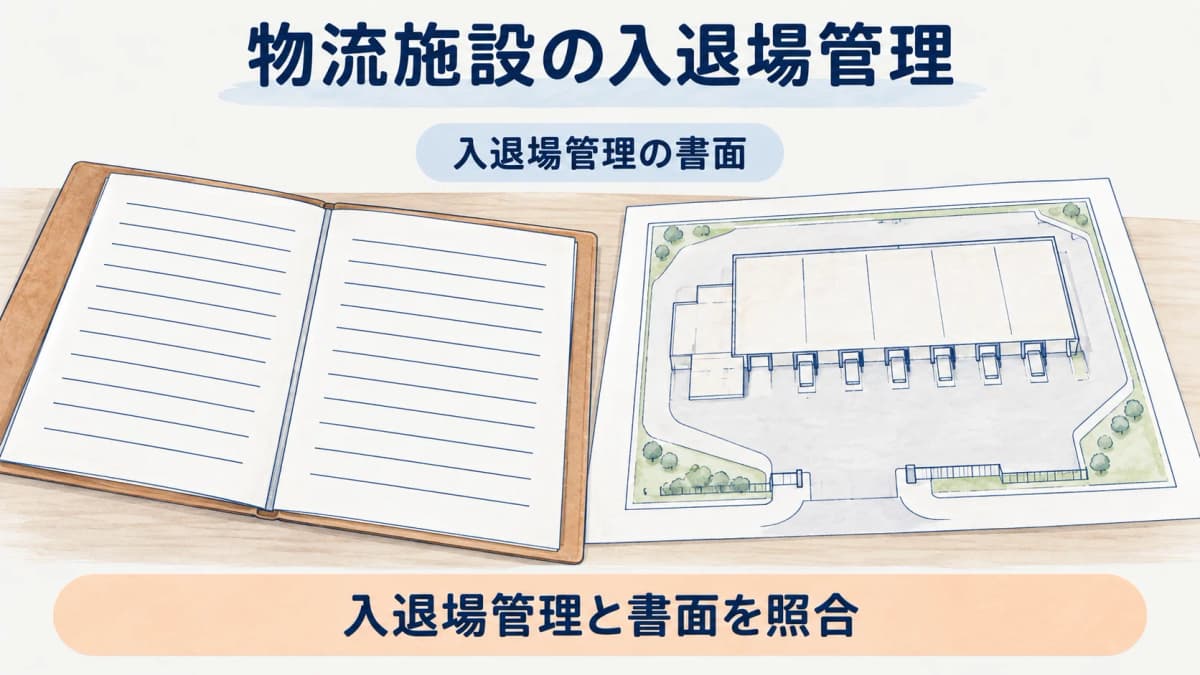 契約書面とトラックバースの施設図を照合する図