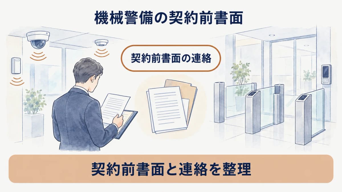 センサーと対象出入口を契約書面に対応させる図