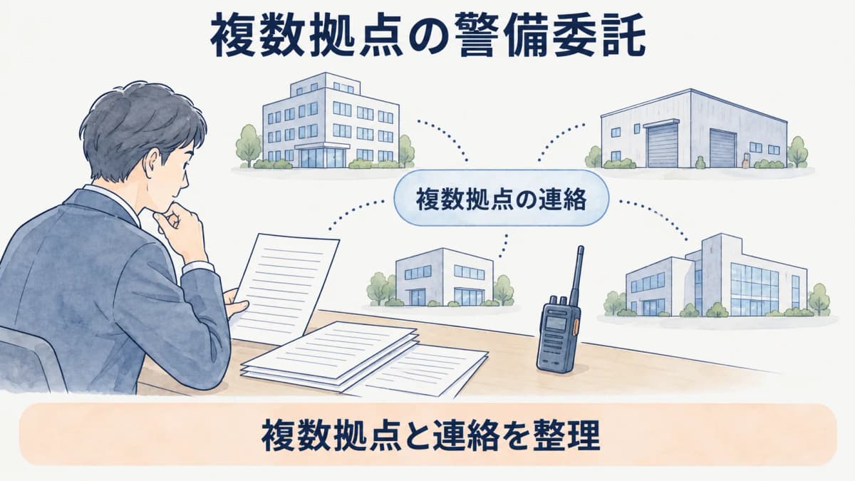 無線機と報告書類を複数拠点の連絡表に対応させる図